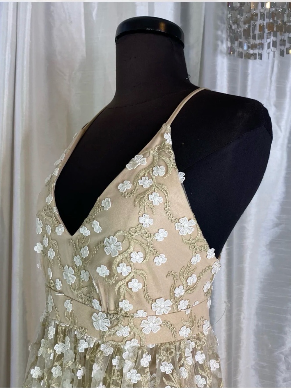 Brand New Caledonia dress from Altar’d State. Size Medium. Beige embroidered .